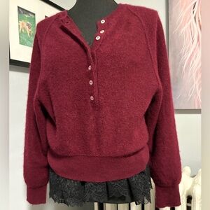 Porta Cashmere Henley Sweater by Free People size small